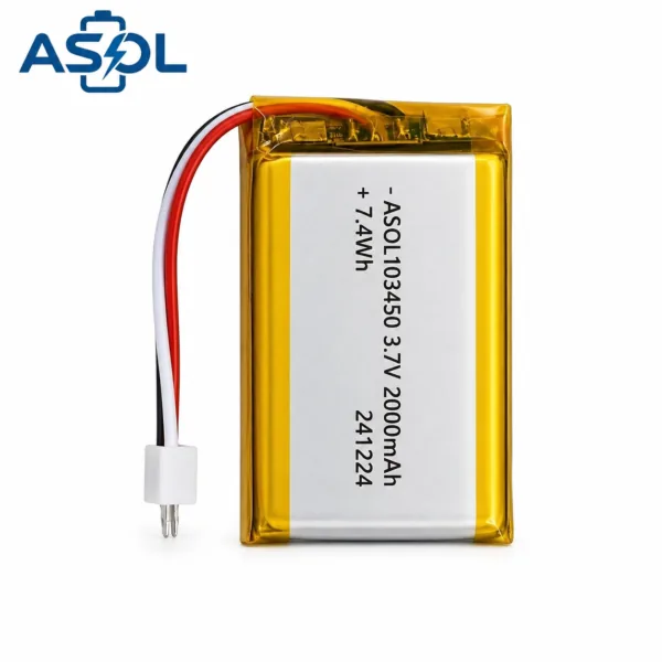 ASOL 103450 3.7V 2000mAh Lithium Polymer Battery Cell