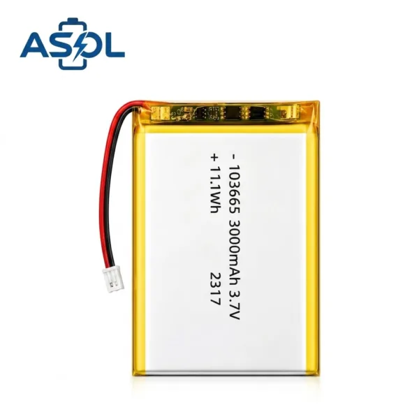 ASOL 103665 3.7V 3000mAh Lithium Polymer Battery Cell