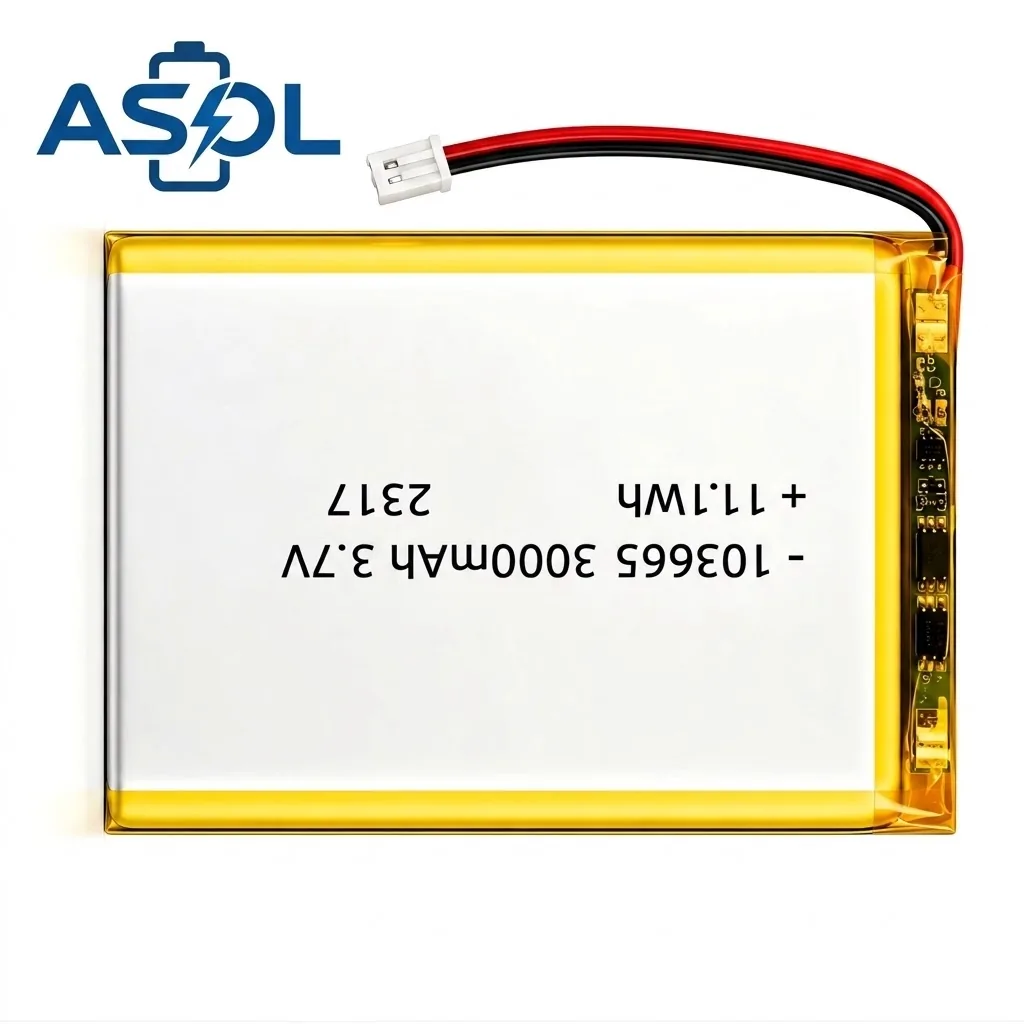 ASOL 103665 3.7V 3000mAh Lithium Polymer Battery Cell - Image 3