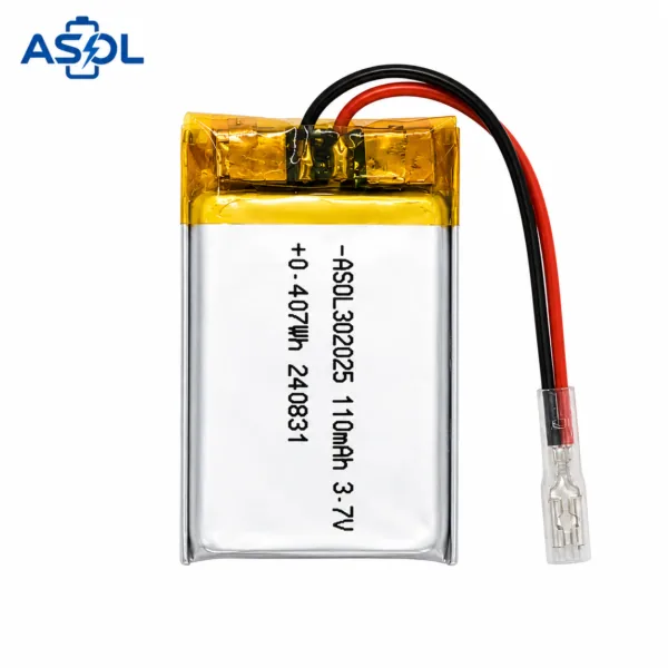 ASOL 302025 3.7V 110mAh Lithium Polymer Battery Cell