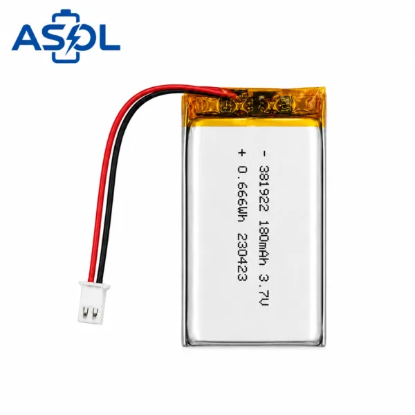 ASOL 381922 3.7V 180mAh Lithium Polymer Battery Cell