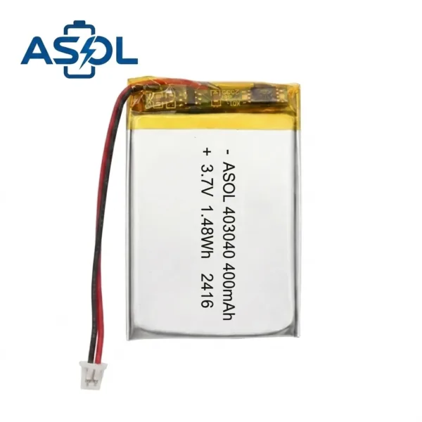 ASOL 403040 3.7V 400mAh Lithium Polymer Battery Cell