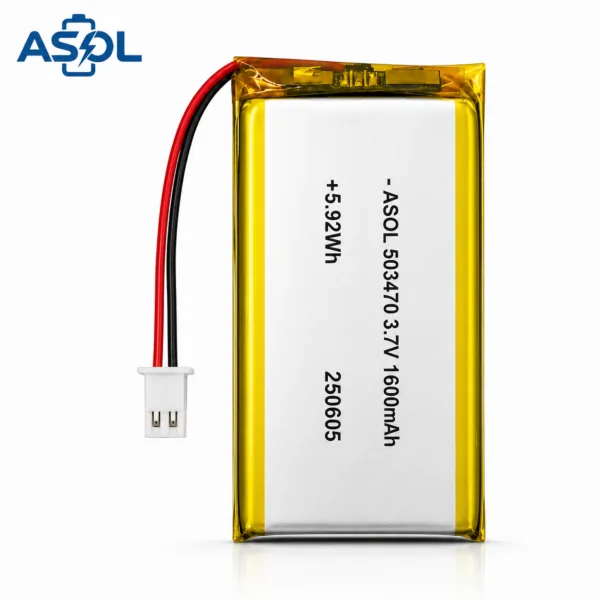 ASOL 503470 3.7V 1600mAh Lithium Polymer Battery Cell