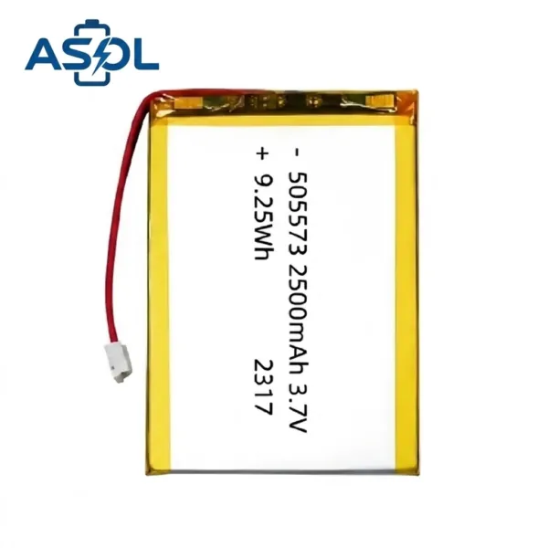 ASOL 505573 3.7V 2500mAh Lithium Polymer Battery Cell