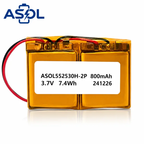 ASOL 552530H-2P 3.7V 800mAh Lithium Polymer Battery Pack
