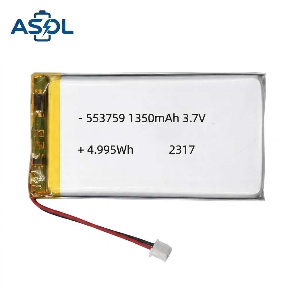 ASOL 553759 3.7V 1350mAh Lithium Polymer Battery Cell - Image 2