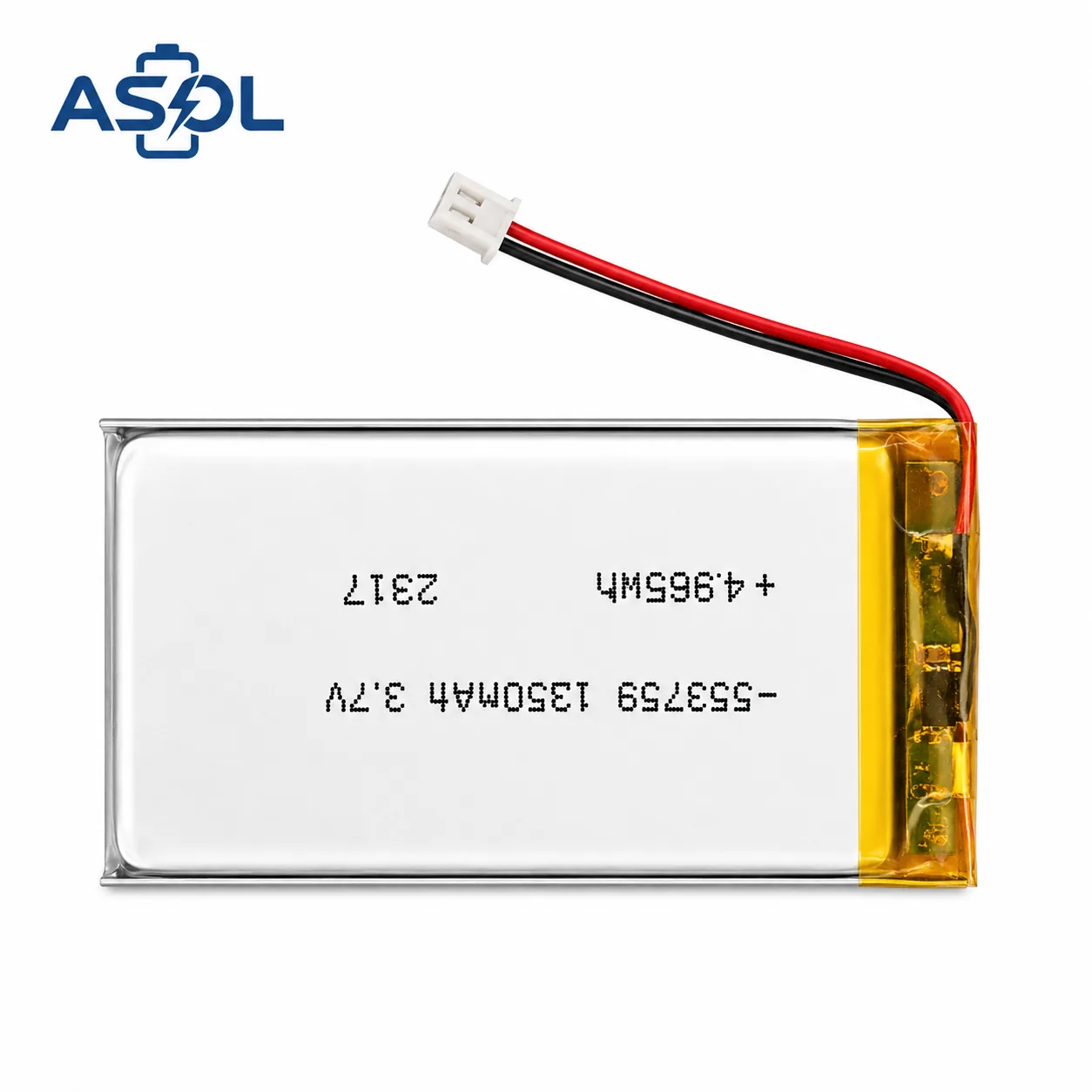 ASOL 553759 3.7V 1350mAh Lithium Polymer Battery Cell - Image 3
