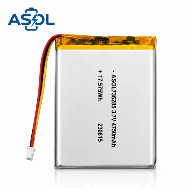 ASOL 736285 3.7V 4750mAh Lithium Polymer Battery Cell
