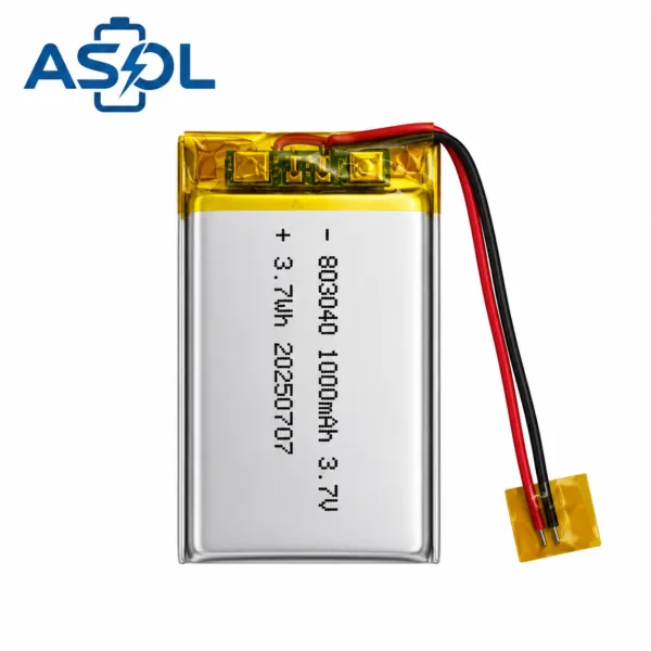 ASOL 803040 3.7V 1000mAh Lithium Polymer Battery Cell