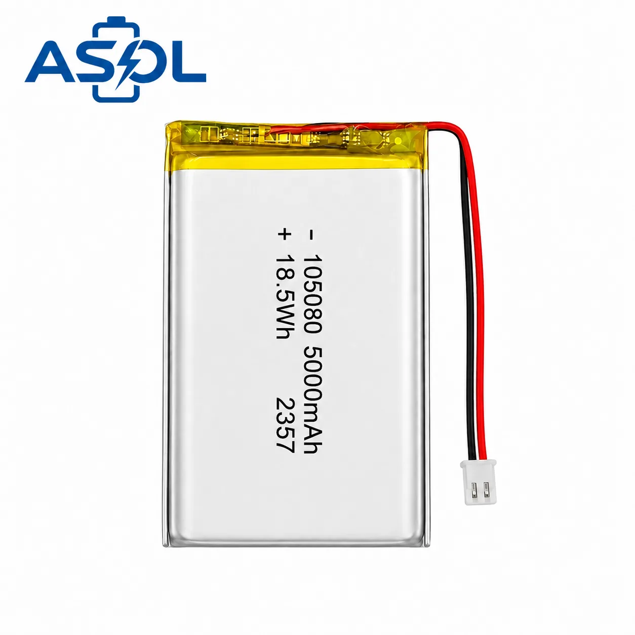 ASOL 105080 3.7V 5000mAh Lithium Polymer Battery Cell