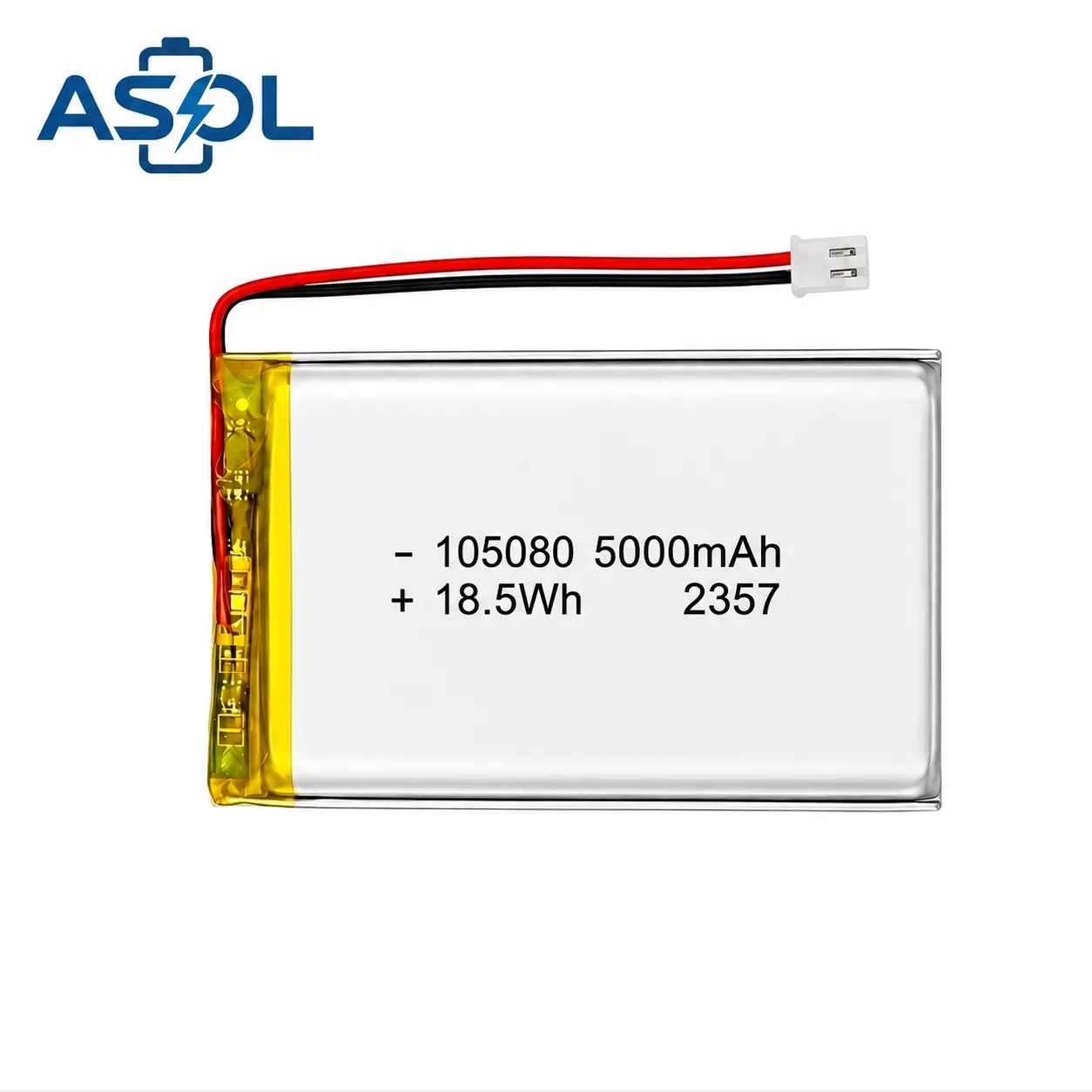 ASOL 105080 3.7V 5000mAh Lithium Polymer Battery Cell - Image 2