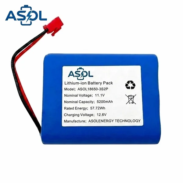ASOL 18650 3S2P 11.1V 5200mAh Cylindrical Li-ion Battery Pack