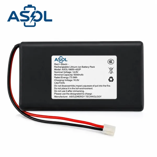 ASOL 18650 4S2P 14.6V 5000mAh Cylindrical Li-ion Battery Pack