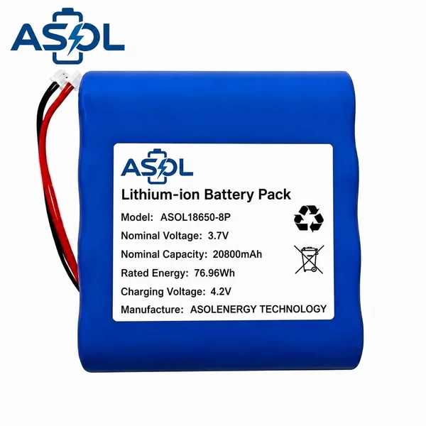 ASOL 18650 8P 3.7V 20800mAh Cylindrical Li-ion Battery Pack