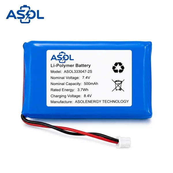 ASOL 333047-2S 7.4V 500mAh Lithium Polymer Battery Pack