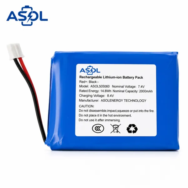 ASOL 505060-2S 7.4V 2000mAh Lithium Polymer Battery Pack