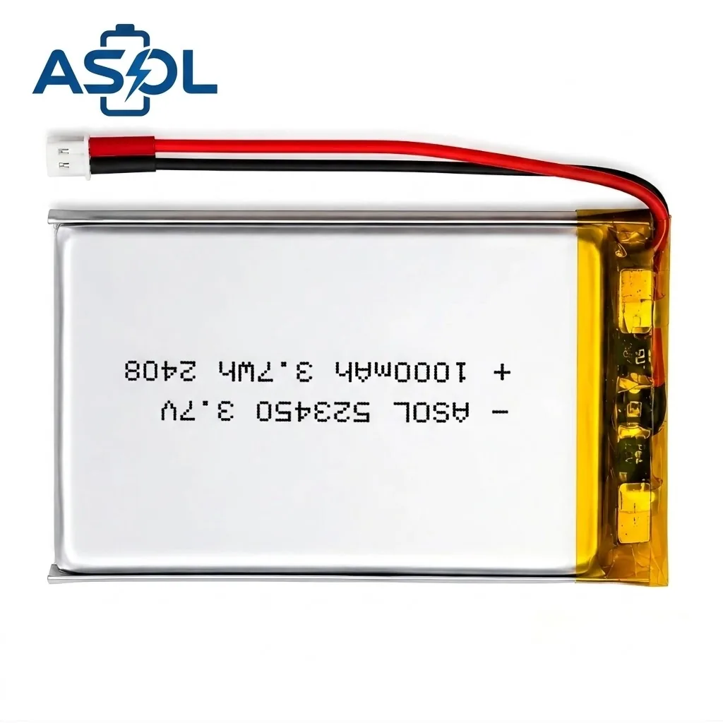 ASOL 523450 3.7V 1000mAh Lithium Polymer Battery Cell - Image 3