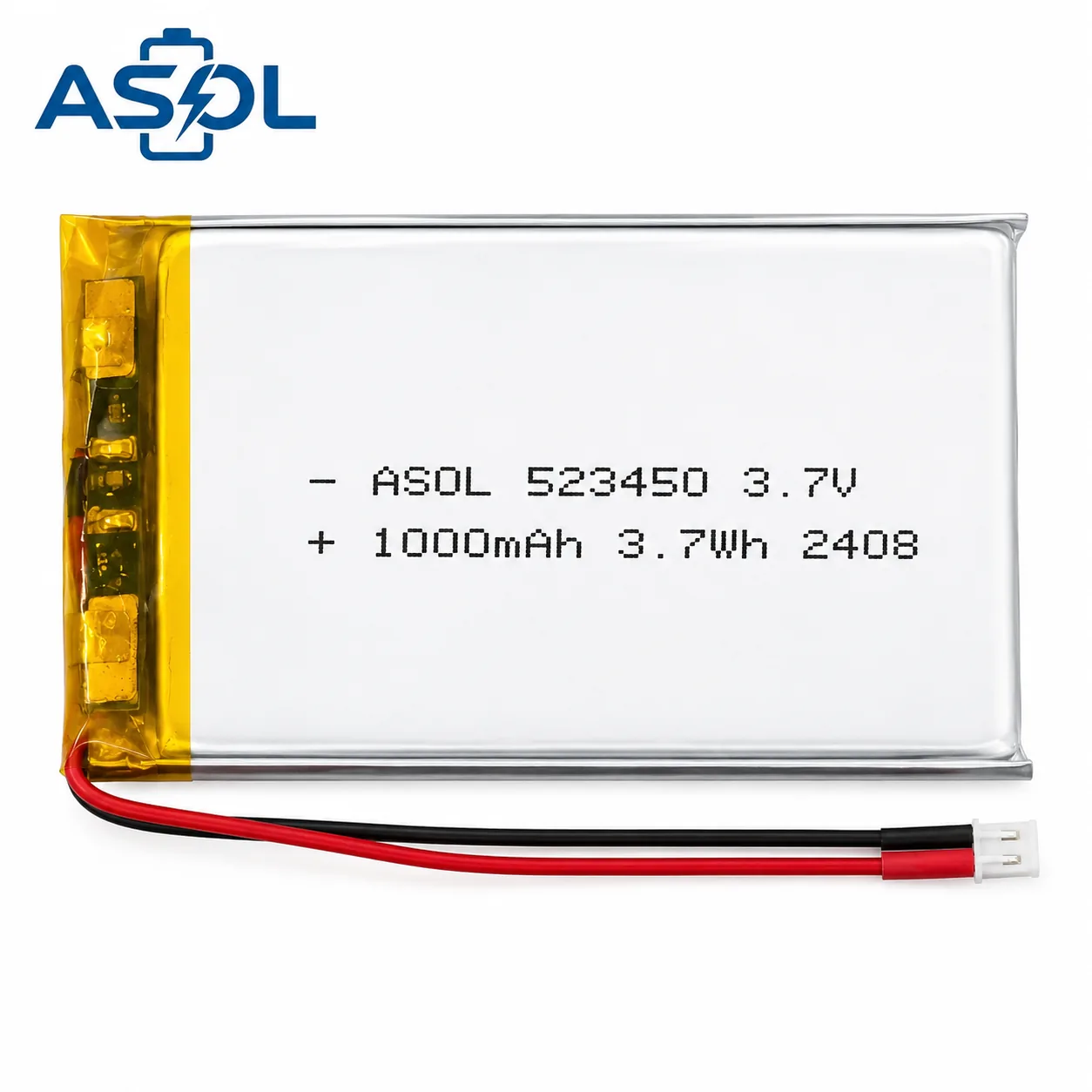 ASOL 523450 3.7V 1000mAh Lithium Polymer Battery Cell - Image 2