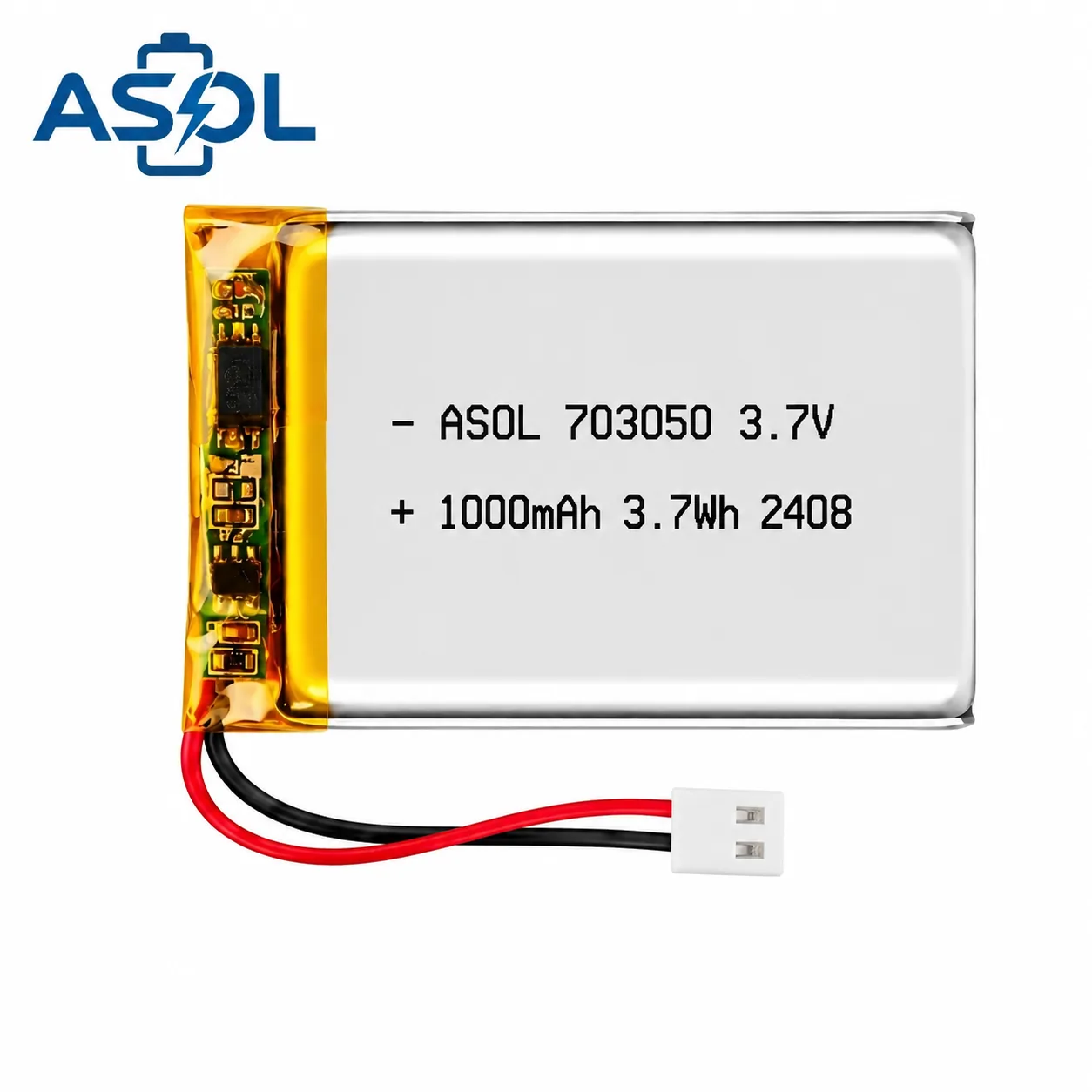 ASOL 703050 3.7V 1000mAh Lithium Polymer Battery Cell - Image 2