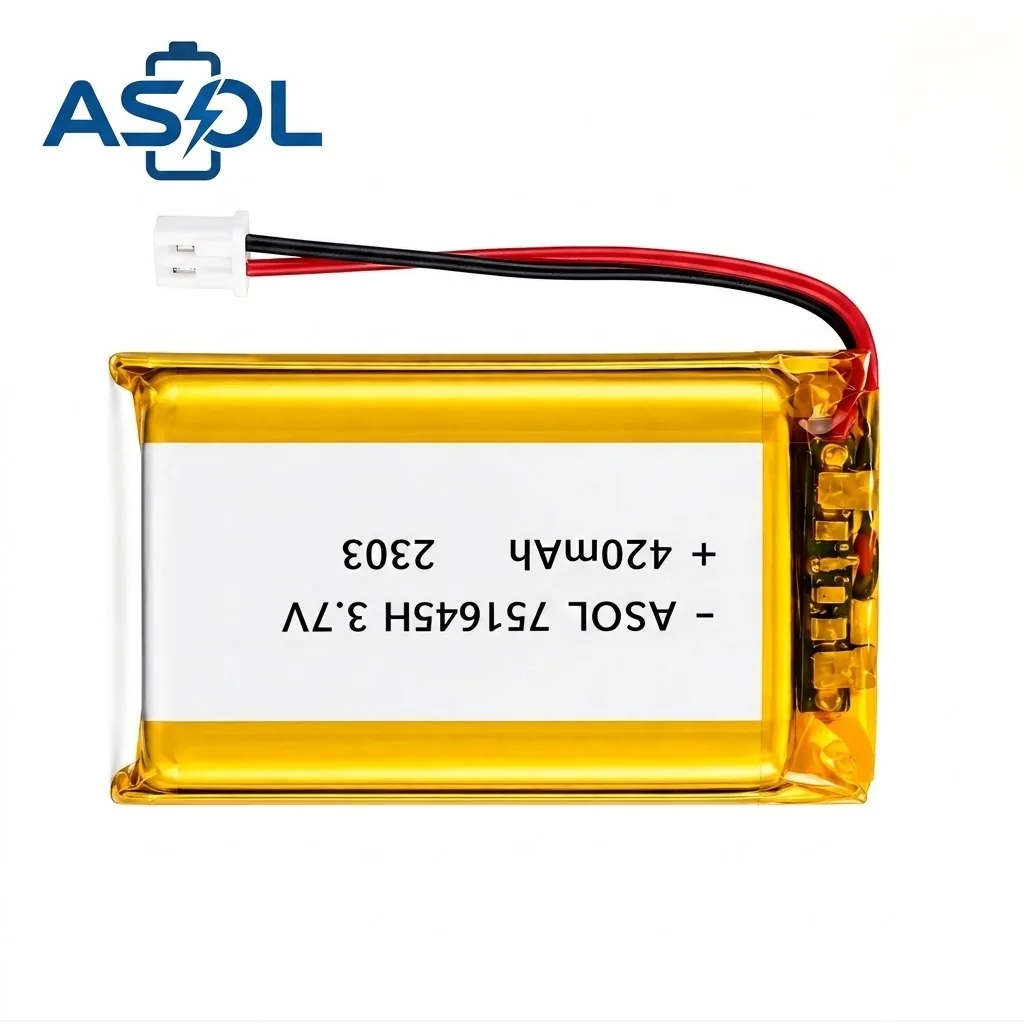 ASOL 751645 3.7V 420mAh Lithium Polymer Battery Cell - Image 3