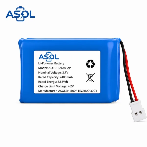 ASOL 122640-2P 3.7V 2400mAh Lithium Polymer Battery Pack