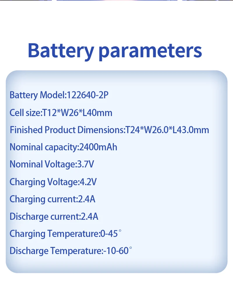 ASOL 122640-2P Battery Parameters