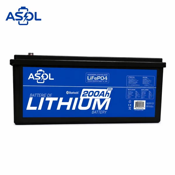ASOL 12V 200Ah LiFePO4 deep cycle battery for RV, camping and solar