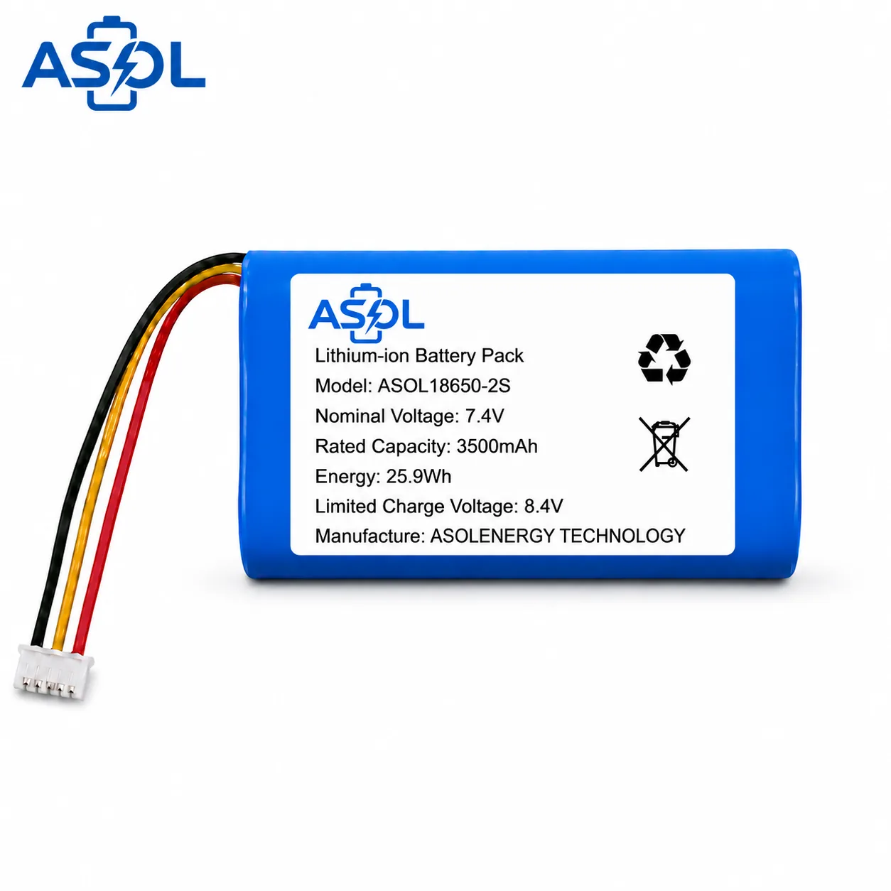 Custom 18650 lithium battery pack with connector for OEM devices