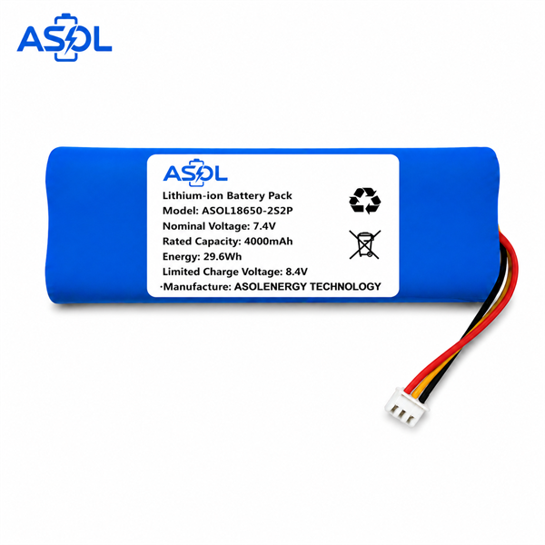 ASOL 18650 2S2P 7.4V 4000mAh Cylindrical Li-ion Battery Pack