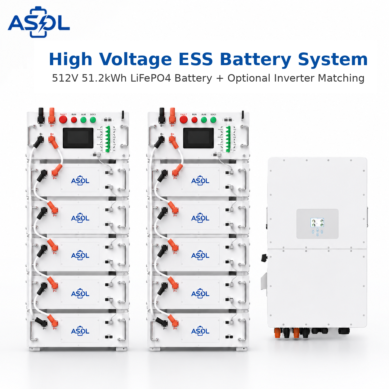 ASOL 512V 51.2kWh High Voltage ESS Battery System