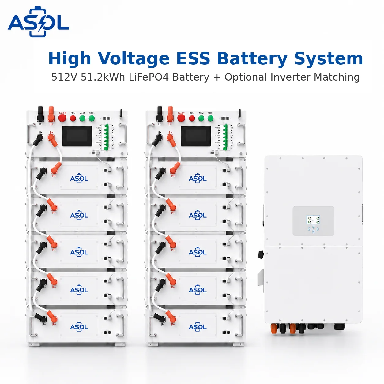 ASOL 512V 51.2kWh High Voltage ESS Battery System
